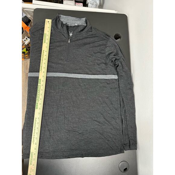 Ibex Zque Certified Merino Wool 1/4 Zip Pullover Black Grey Size 2XL Base Layer - Picture 5 of 9
